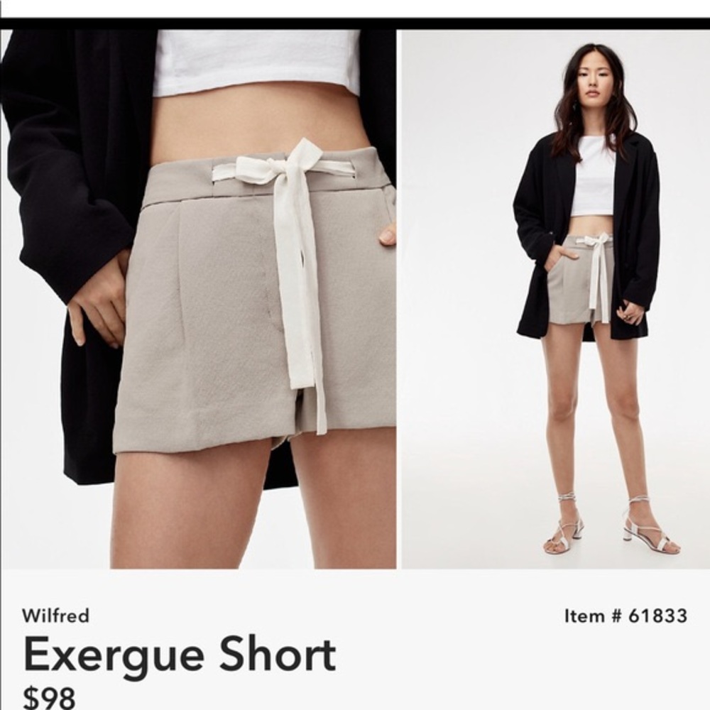 Aritzia NWT Wilfred Exergue Short in Ashen size 4